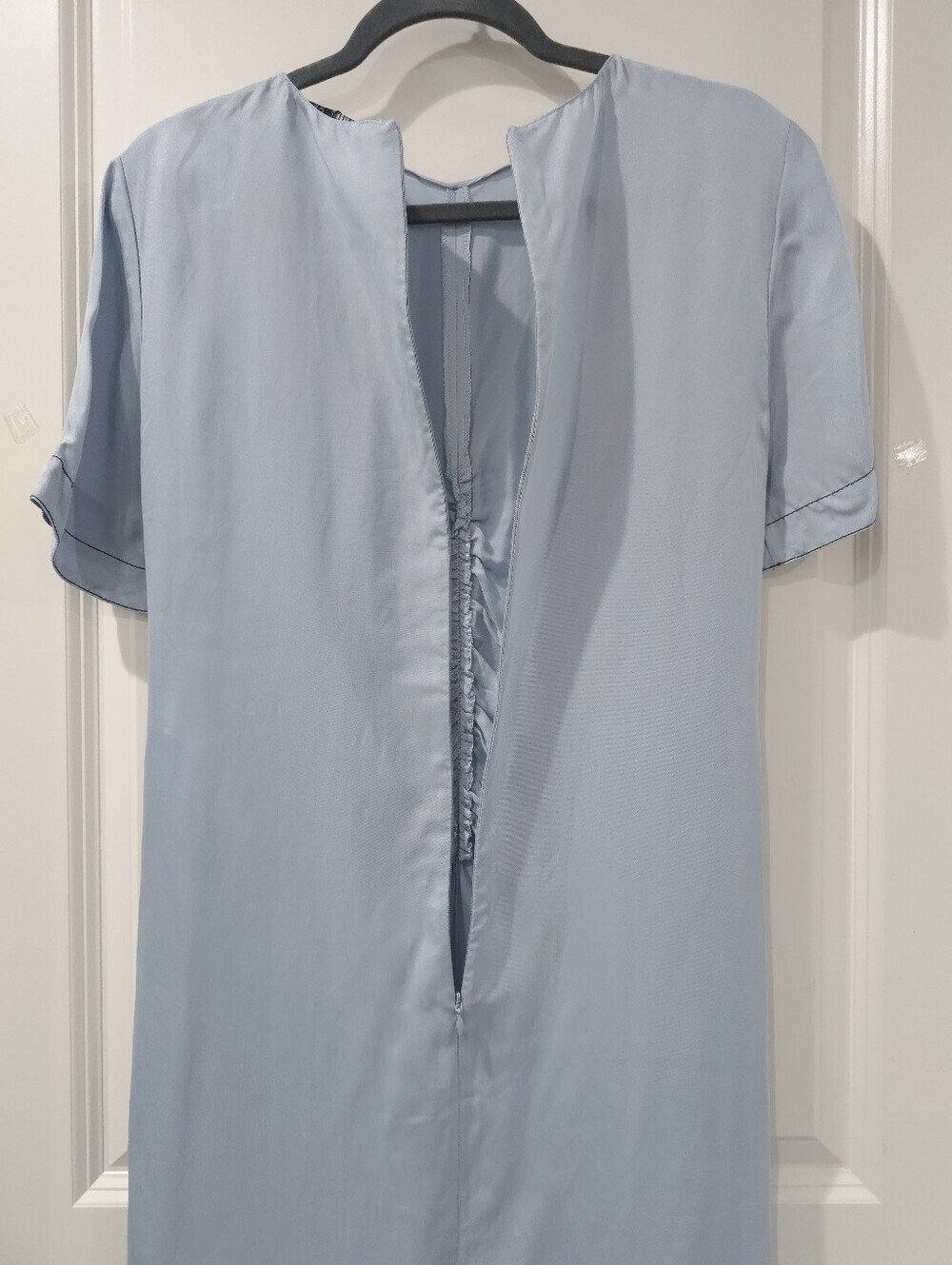 ZARA Refined Lagenlook Satin Powder Blu Tunic, Minimalist Effortless Chic, Nwt S - Picture 14 of 15